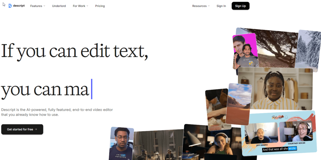 Descript Interface