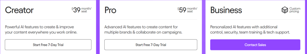 Jasper AI Pricing