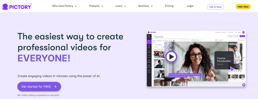 Pictory Interface
